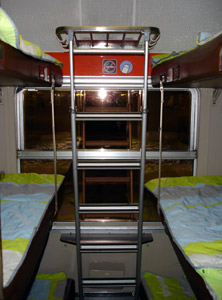 Unrefurbished French 6-berth couchettes