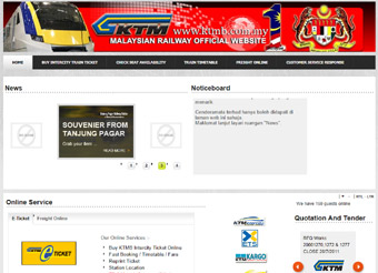 The KTM website www.ktmb.com.my