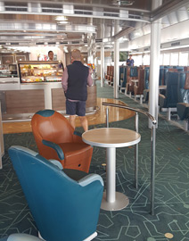 Cafe-bar on the ferry to Malta