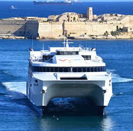 Ferry entering Valetta Harbour, Malta