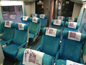 Turista (2nd class) seats on an Altaria train to southern Spain...