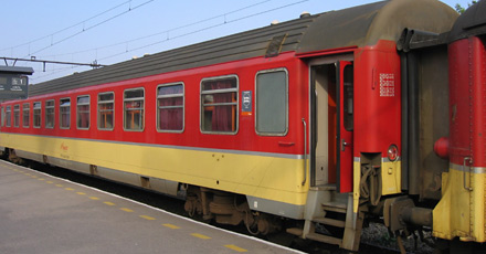 1st class 4-berth couchette car on Tangier-Marrakech overnight train. 