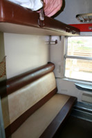 A more basic 2nd class couchette compartment
