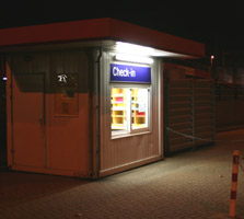 German motorail:  DB Autozug check-in at Dusseldorf