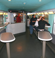 The bar car on the French Motorail train from Calais to the South of France.