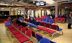 Inside the Stena Line ferry terminal at Belfast