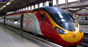 A Virgin Trains' 125mph 'pendolino' train