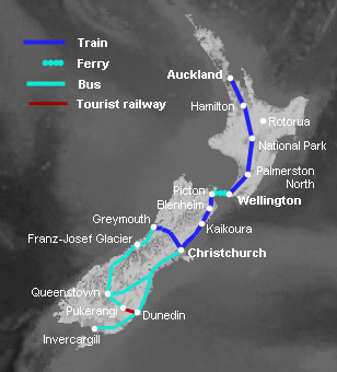 New Zealand train map