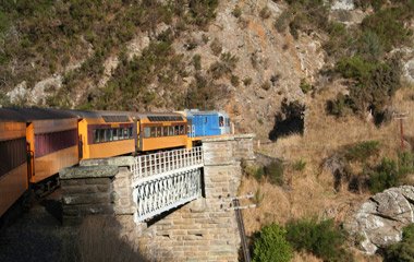 Taking the Taieri Gorge Railway en route from Dunedin to Queenstown...