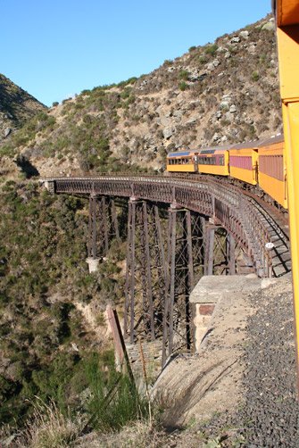 Trestle bridge on the Taeri Gorge Railway