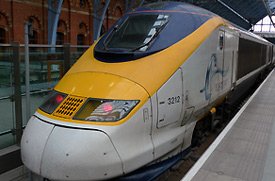 A Eurostar at St Pancras International...