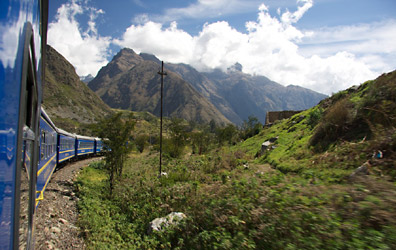 On the train to Machu Picchu, beyond Ollantaytambo
