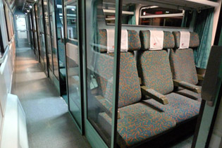 2nd class seats on the Berlin to Warsaw Express train