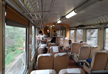 Inside a Douro Valley train