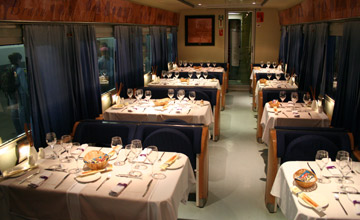 The trainhotel restaurant...