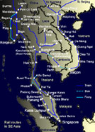 Train route map for Thailand & Southeast Asia - click to enlarge