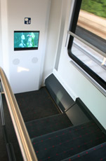Children's TV screen, in the end economy class car.