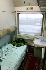 Cologne to Moscow sleeping-car compartment:  Single-berth compartment
