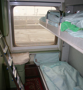 2-bed sleeper in air-conditioned Russian sleeping-car