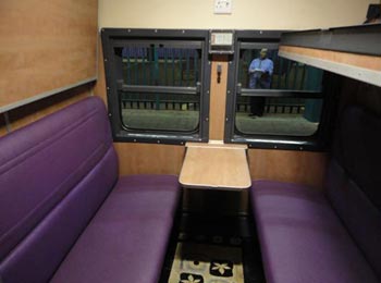 4-berth sleeper on the Jo'burg to Cape Town Shosholoza Meyl train