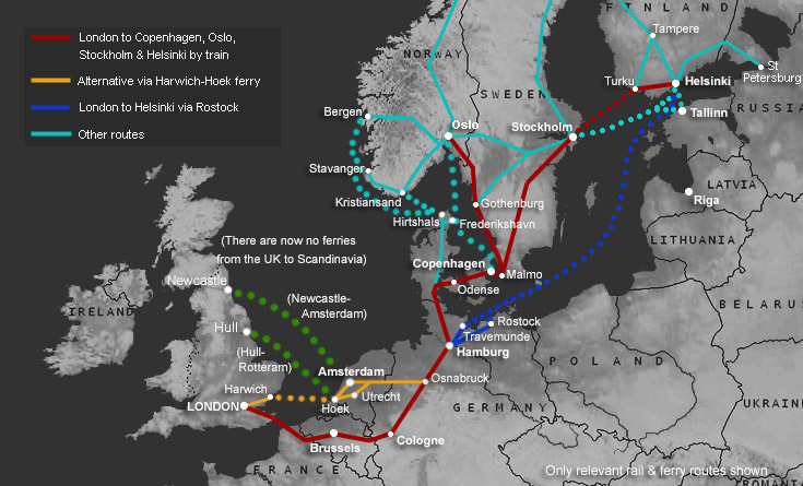 How to travel by train or ferry from London to Stockholm & Sweden