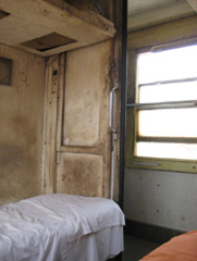 Couchette compartment on the train from Dakar to Bamako
