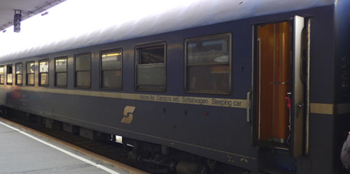 Austrian sleeping-car from Vienna to Belgrade