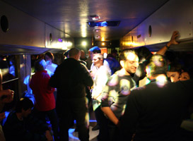 The famous disco aboard the Snow Train to the French Alps