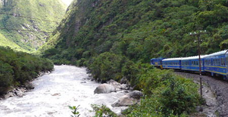 The train from Cusco to Machu Picchu in Peru