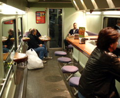 Cafeteria on the Portbou-Valencia-Alicante 'Talgo' train