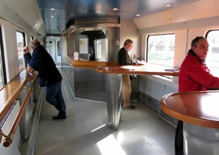 Cafe-bar on the Arco train from Irun to Santiago de Compostella & Vigo
