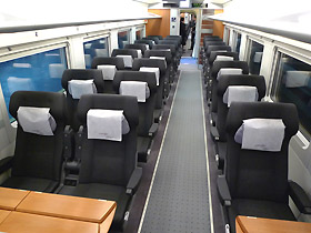 AVE Preferente seating on an S102 AVE train from Madrid to Malaga