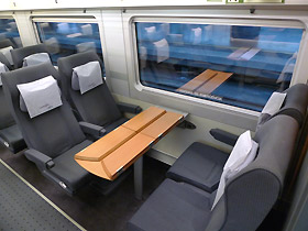 AVE Tourist class seats on an S102 AVE train from Madrid to Malaga