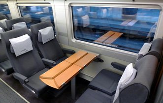 AVE Tourist class seats on an S102 AVE train from Madrid to Malaga