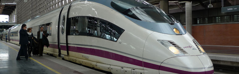 An AVE-S103 high-speed train at Madrid Atocha