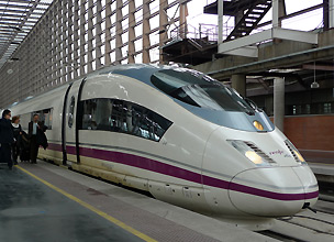 An S103 AVE train at Madrid Atocha station