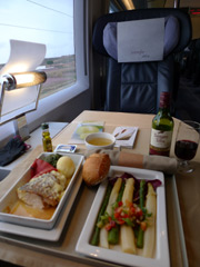 Club class meal on S103 AVE train