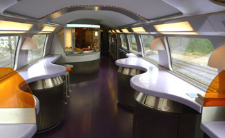 The bar on the upper deck of a TGV Duplex