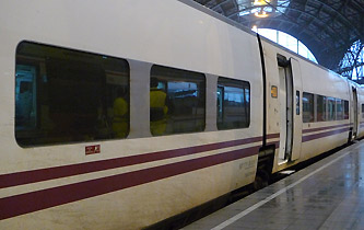 A EuroMed train at Barcelona Franca station