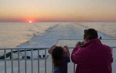 Sunset from the Barcelona to Alcudia (Mallorca) fast ferry