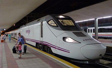 Alvia train from Madrid arrived at Santander station
