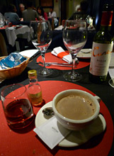 Coffee and brandy on the train from Paris to Madrid