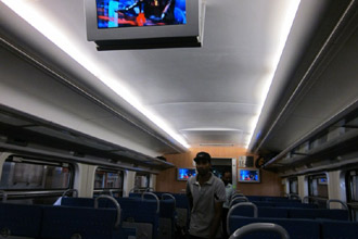 1st class air-conditioned carriage on a blue train