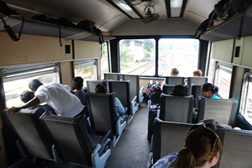 Inside the 1st class observation car