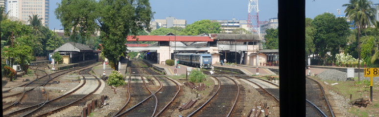 View leaving Colombo Fort from observation car