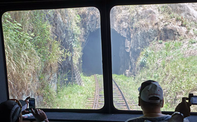 View back down the track to tunnel