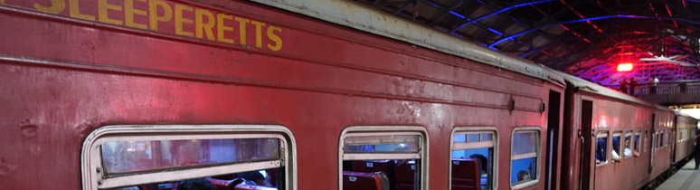 Sleeperett cars on the Colombo to Batticaloa Night Mail train