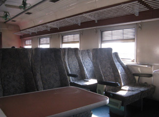 2nd class seats on the Tazara train