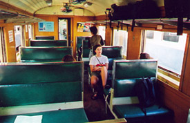 En route to Cambodia: 3rd class seats on Thai train