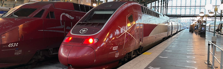 A Thalys train from Brussels at Paris
